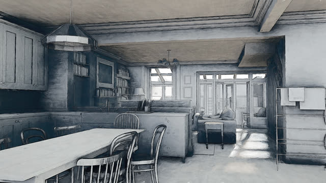 Interior design development view 1 for 'Bridget Jones'